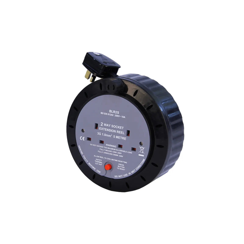 Securlec 2 Socket Extension Reel 10 Amp 5m