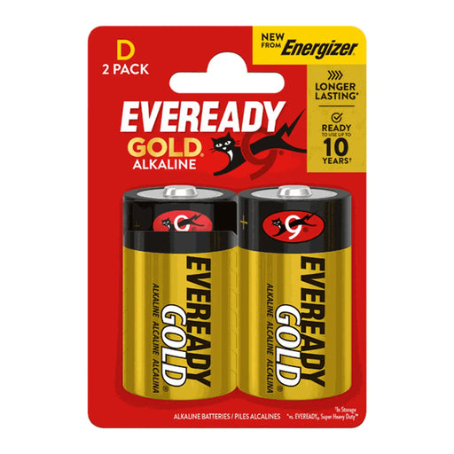Eveready Gold D Batteries Card of 2