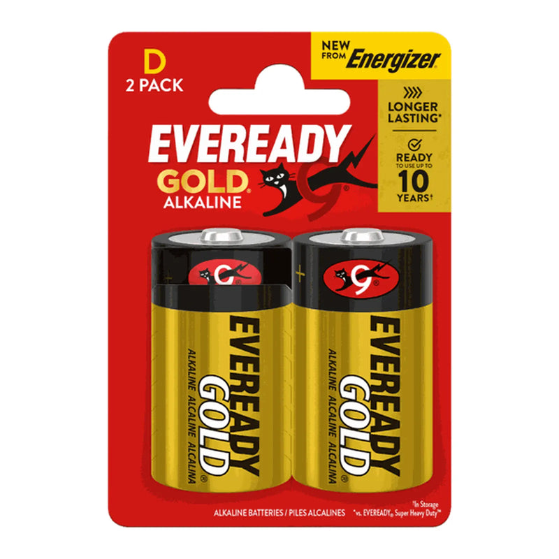 Eveready Gold D Batteries Card of 2