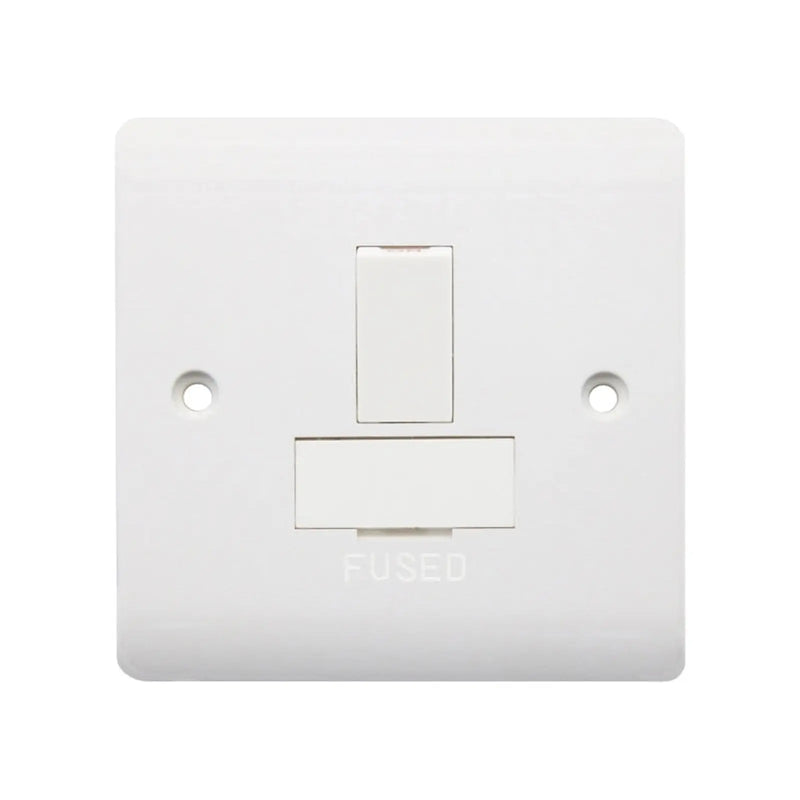 Securlec 1 Gang Switched Fused Spur Double Pole Round Edge