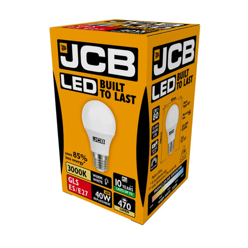 JCB LED A60 470lm Opal 6w E27 3000k