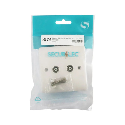 Securlec Aerial Socket 2 Gang TV Socket Round Edge