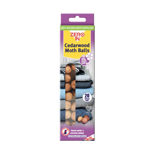 Zero In Cedarwood Clothes Moth Repeller Balls Pack 20