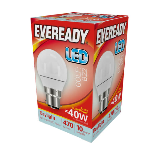 Eveready LED Golf 6w 480lm Daylight 6500k B22