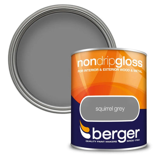 Berger Non Drip Gloss 750ml Squirrel Grey