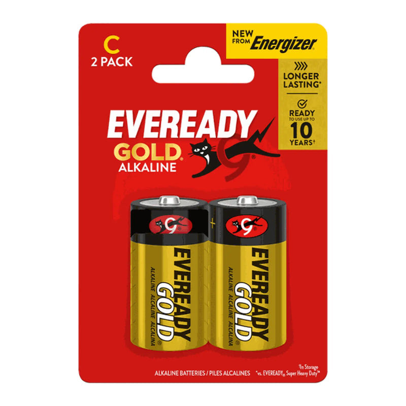 Eveready Gold C Batteries Card of 2