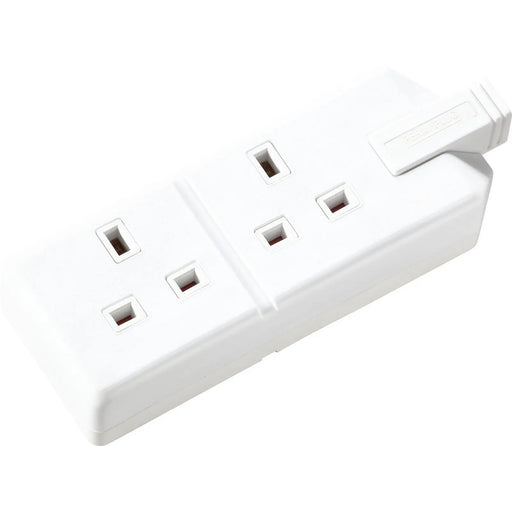 Masterplug Twin Extension Socket White