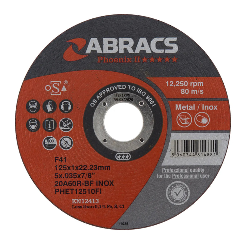 Abracs Phoenix II Extra Thin Cutting Disc 125mm x 22mm