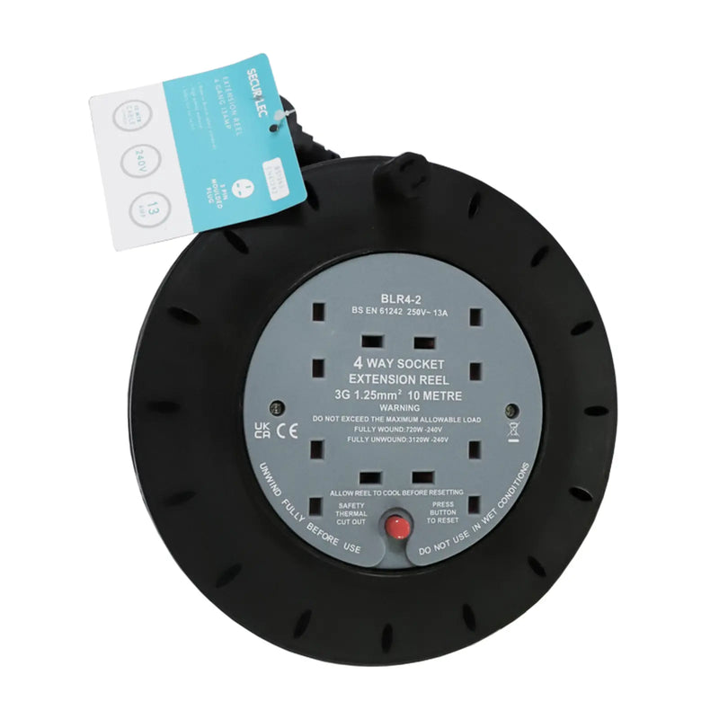 Securlec 4 Gang Extension Reel 10m 13 Amp