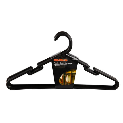 SupaHome Plastic Coat Hangers Black