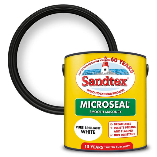Sandtex Smooth Masonry Paint 2.5L Pure Brilliant White