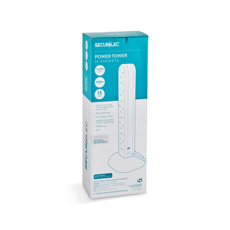 Securlec 10 Way Extension Lead 1m White