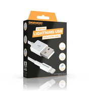 Daewoo 3m USB-A To 8 Pin Lightning Cable 2a