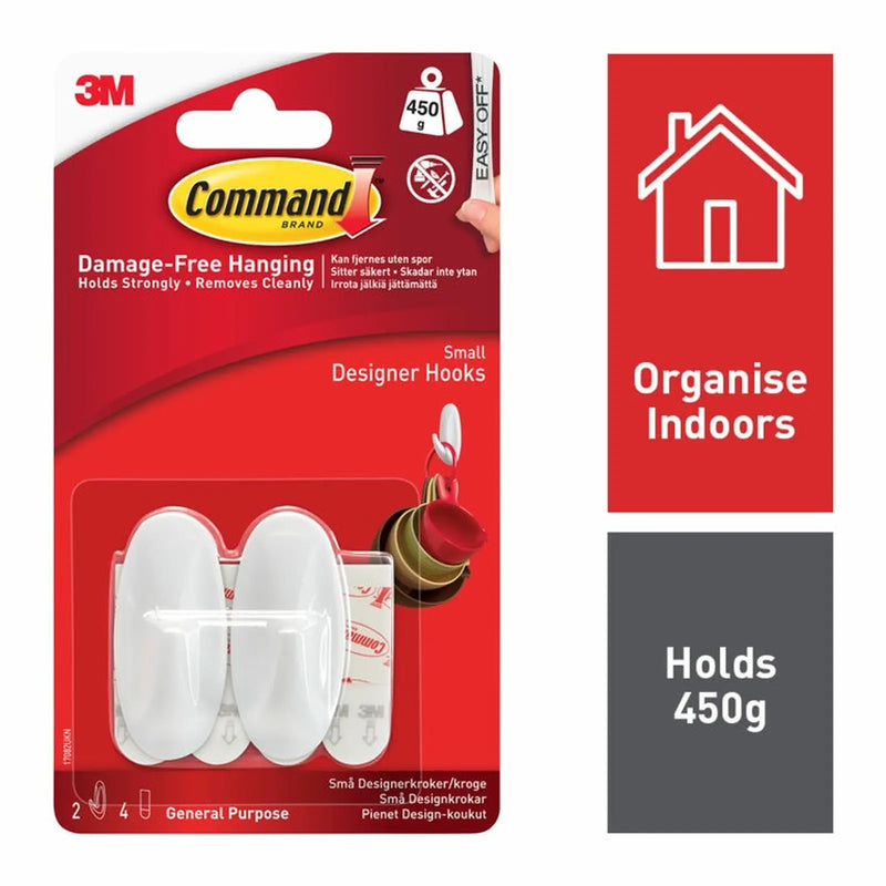 Stax Command™ Small Designer Hooks 2 Hooks, 4 Small Strips