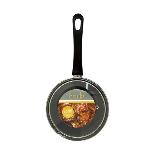 Basiks Carbon Steel Saucepan And Lid 16cm