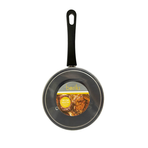 Basiks Carbon Steel Saucepan And Lid 18cm