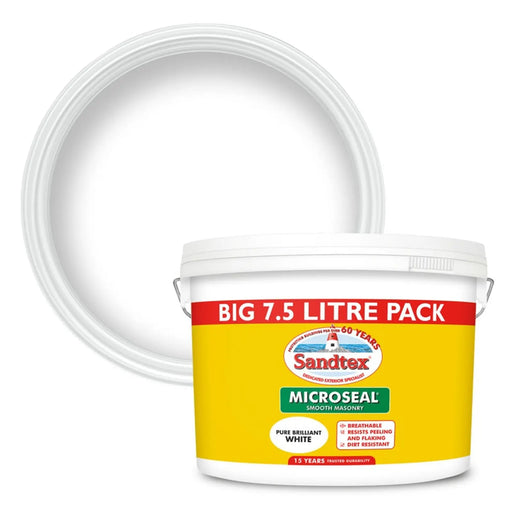 Sandtex Smooth Masonry Paint 7.5L Pure Brilliant White
