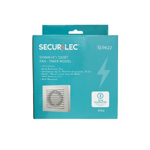 Securlec Quiet Fan Timer Model 100mm 4"