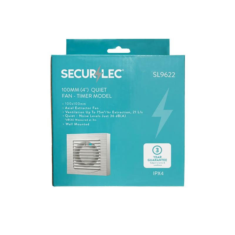 Securlec Quiet Fan Timer Model 100mm 4"