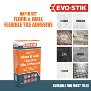 Evo-Stik Floor & Wall Tile Adhesive Fast Set For Wood, Concrete & Plaster 20kg