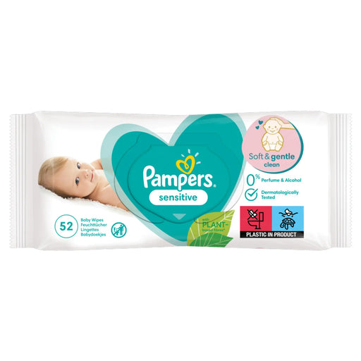 Pampers Baby Wipes Pack 52 Sensitive