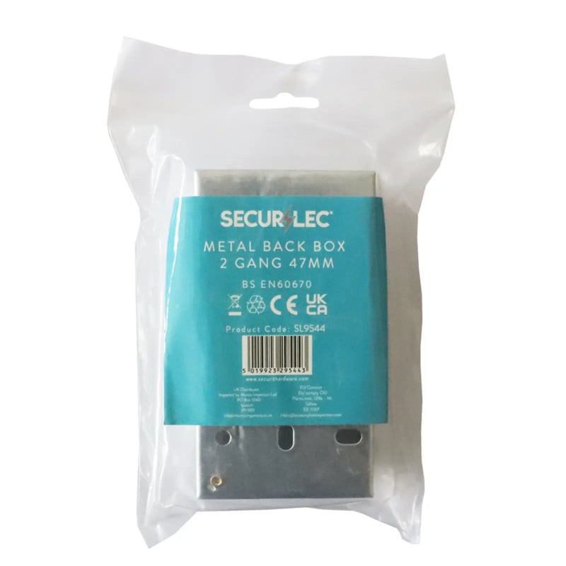 Securlec 2 Gang Metal Box 47mm