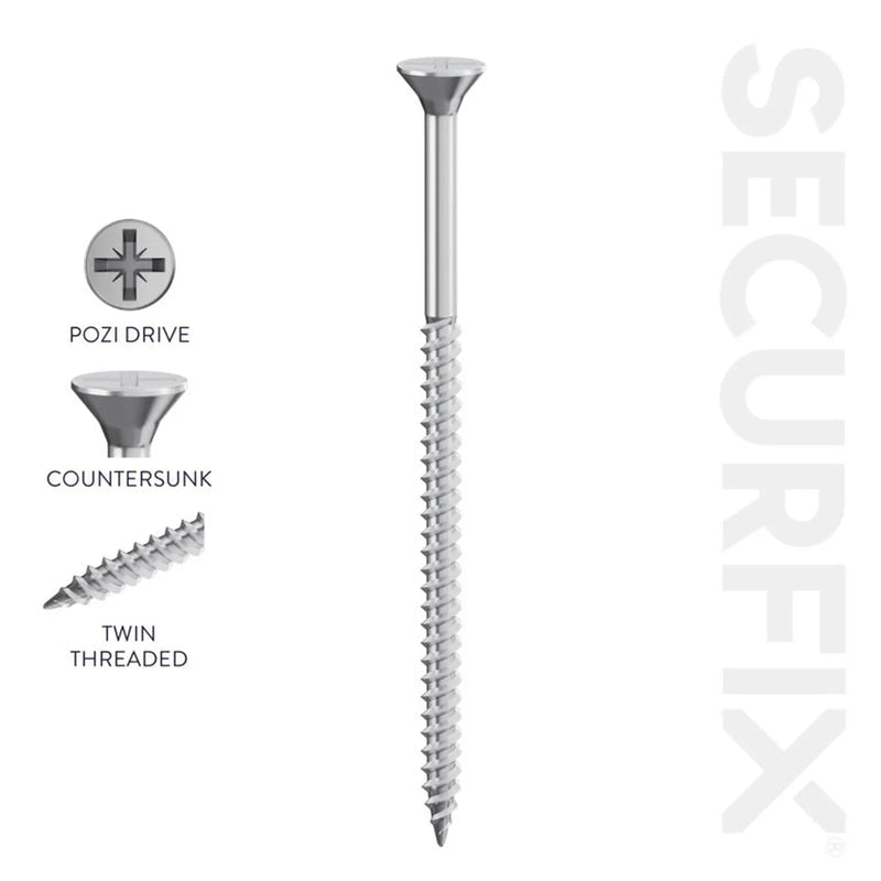 Securfix Twin Thread Screws 7x11/2" 3.9x Box 200