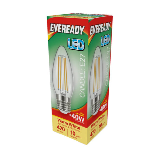 Eveready LED Filament Candle 470LM E27 ES 4W 27000K