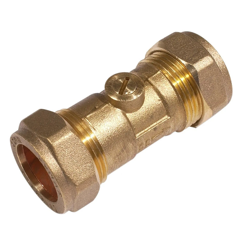 Securplumb L/P CXC Brass Isolation Valve 15mm Pack 10