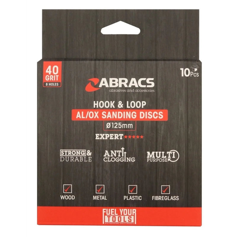 Abracs AL/OX Sanding Disc Pack 10 125mm x 40 Grit