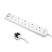Securlec 4 Gang Extension Lead With 1 x USB-A & 1 x USB-C 2m