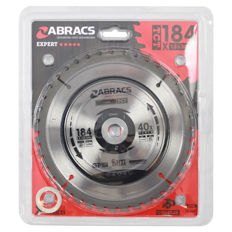 Abracs Circular Saw Blade 184mm x 30mm x 40t 240v