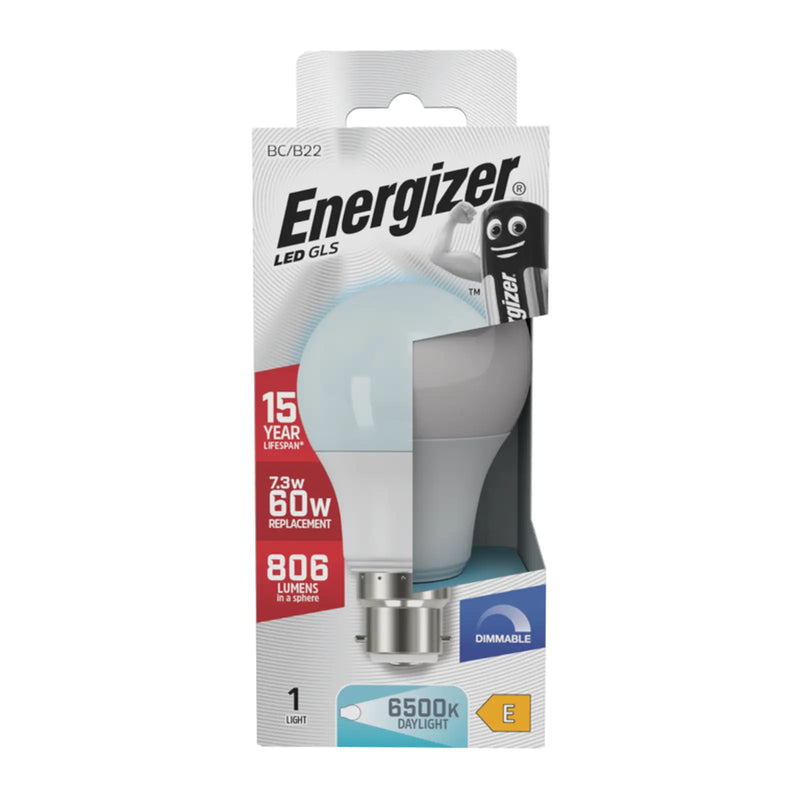 Energizer LED GLS B22 6500k Dimmable 7.3w 820lm