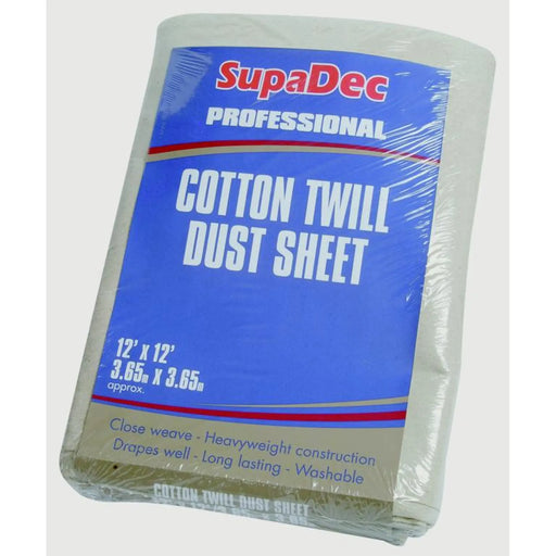 SupaDec Cotton Twill Dust Sheet 12' x 12' (3.6m x 3.6m) approx