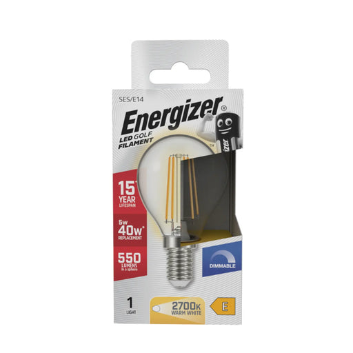 Energizer Filament LED Golf E14 Dimmable 5w 550lm 2700k