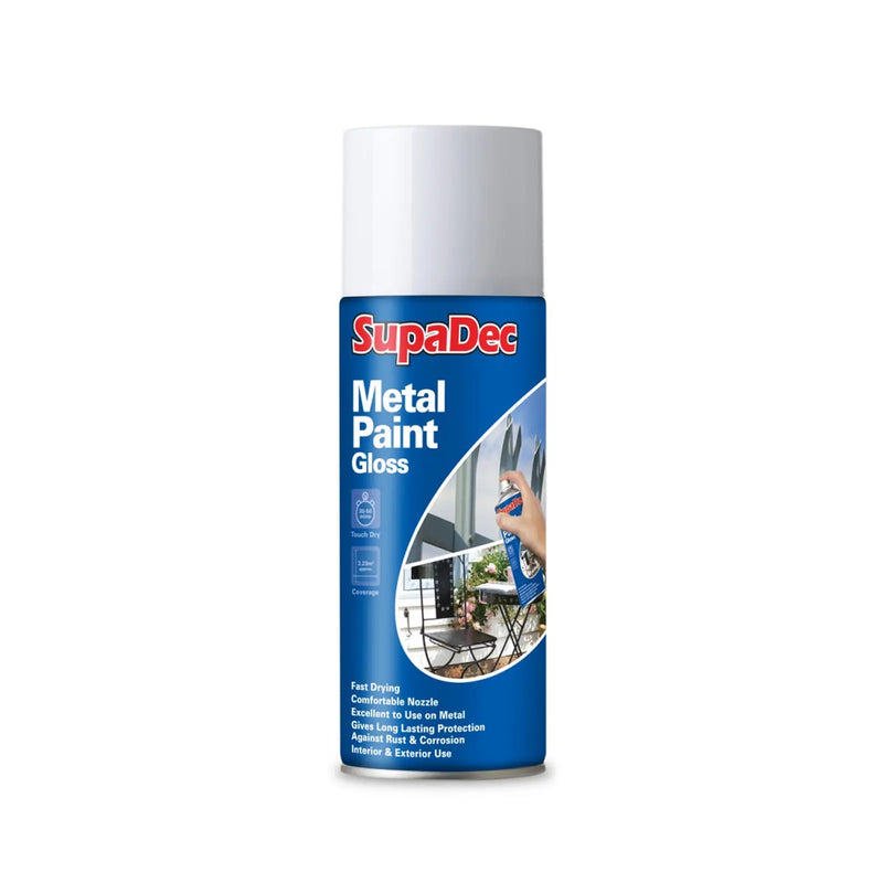 SupaDec Metal Spray Paint 400ml Gloss White