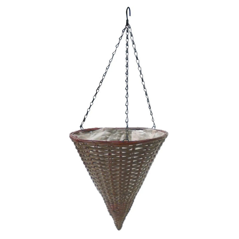 Ambassador Brown Rattan Hanging Cone 14"
