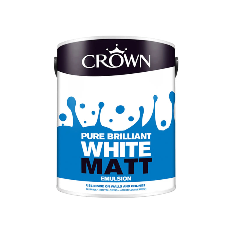 Crown Non Breatheasy Matt Emulsion 5L Pure Brilliant White