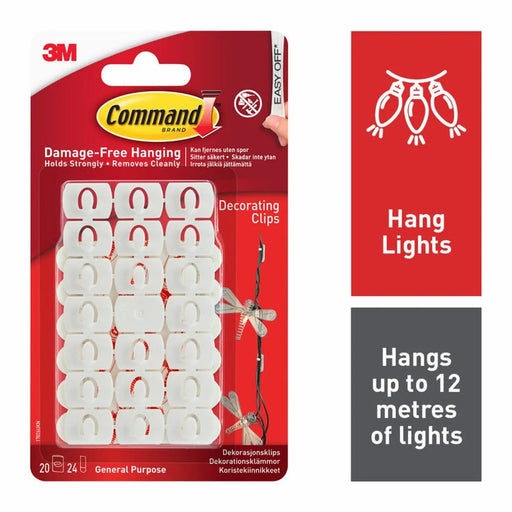 Stax Command™ Decorating Clips White 20 Clips, 24 Mini Strips