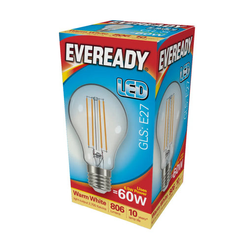 Eveready LED Filament GLS E27 806LM ES 6.5W 2700K
