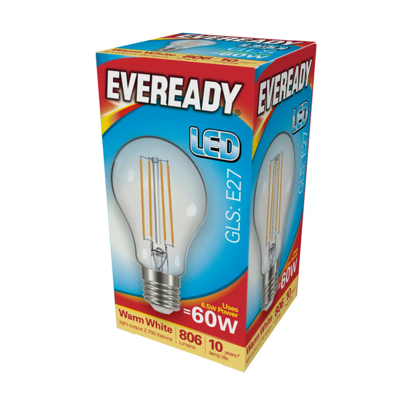 Eveready LED Filament GLS E27 806LM ES 6.5W 2700K