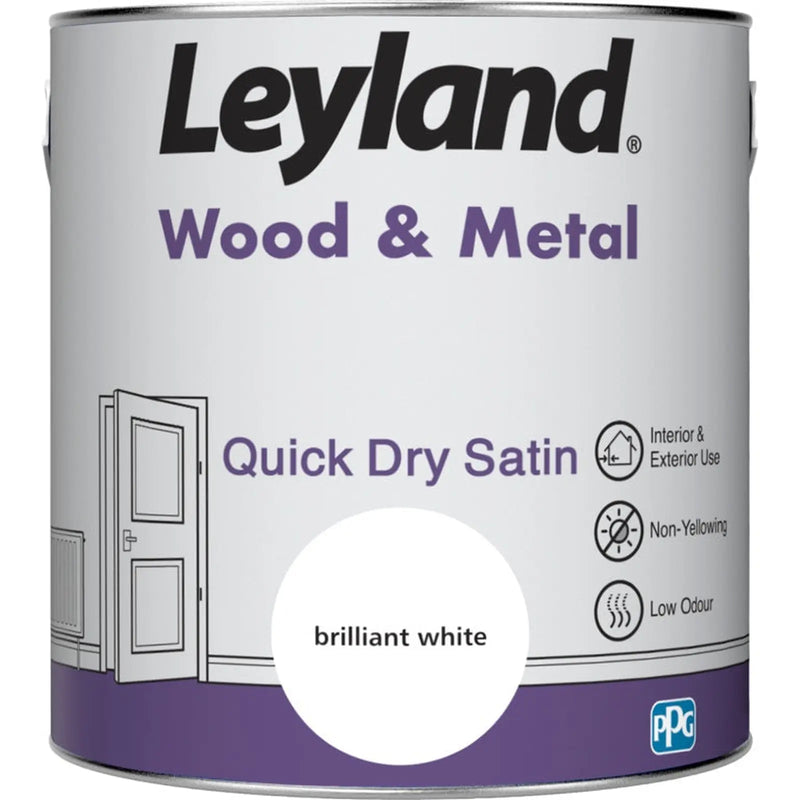 Leyland Wood & Metal Quick Dry Satin 2.5L Brilliant White