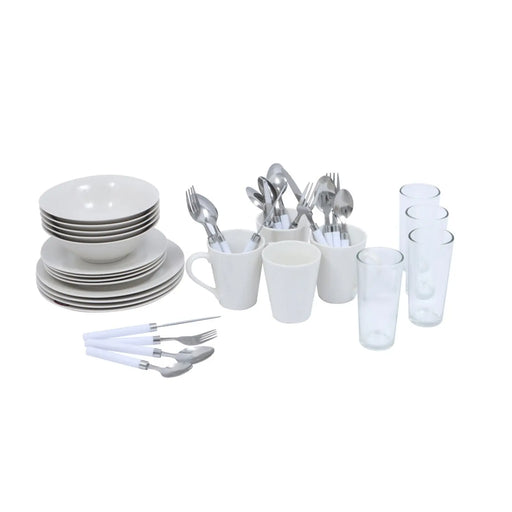 Basiks White Porcelain Dinner Set 36 Piece