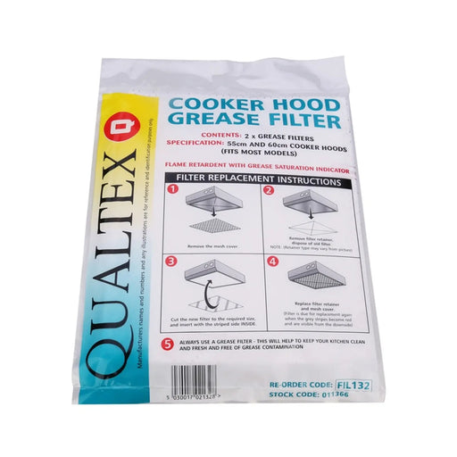Qualtex Cooker Hood Grease Filters Pack 2