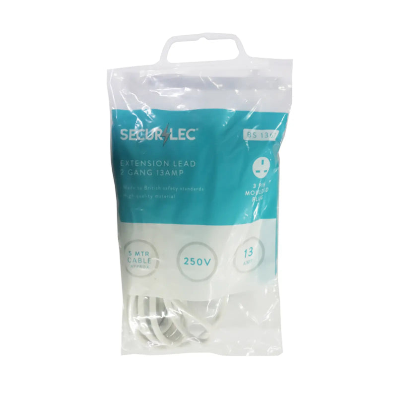 Securlec 2 Gang Extension Lead 13 Amp 5m