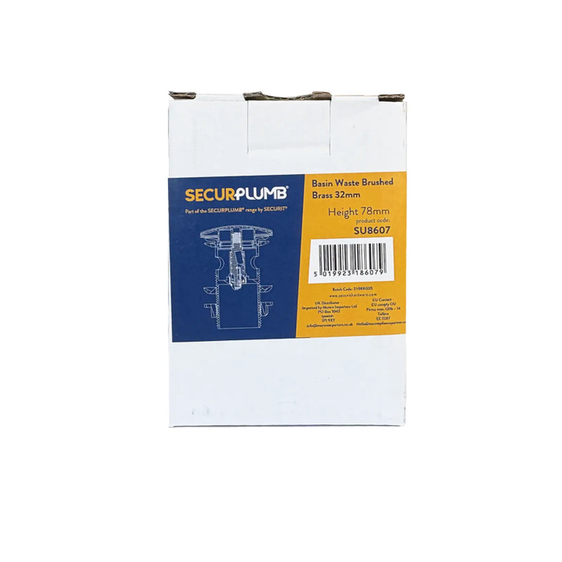 Securplumb Basin Waste Brushed Brass 78mm x 32mm