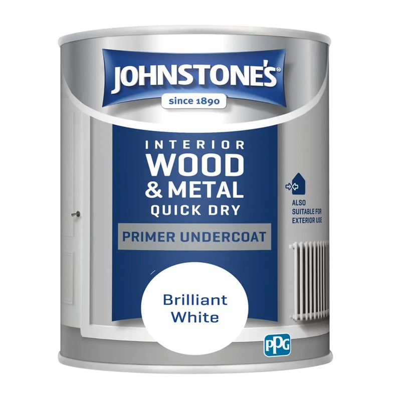 Johnstone's Quick Dry Primer Undercoat - Brilliant White 750ml