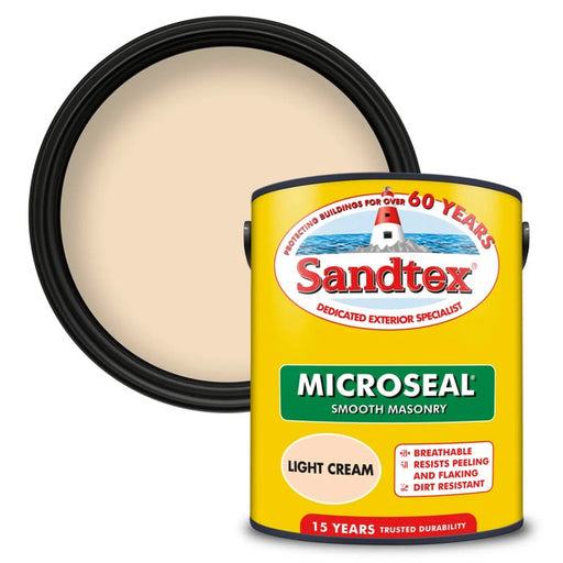 Sandtex Smooth Masonry Paint 5L Light Cream