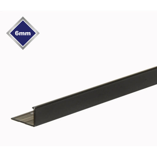 Tile Rite Smooth L Metal Tile Edge 6mm Black