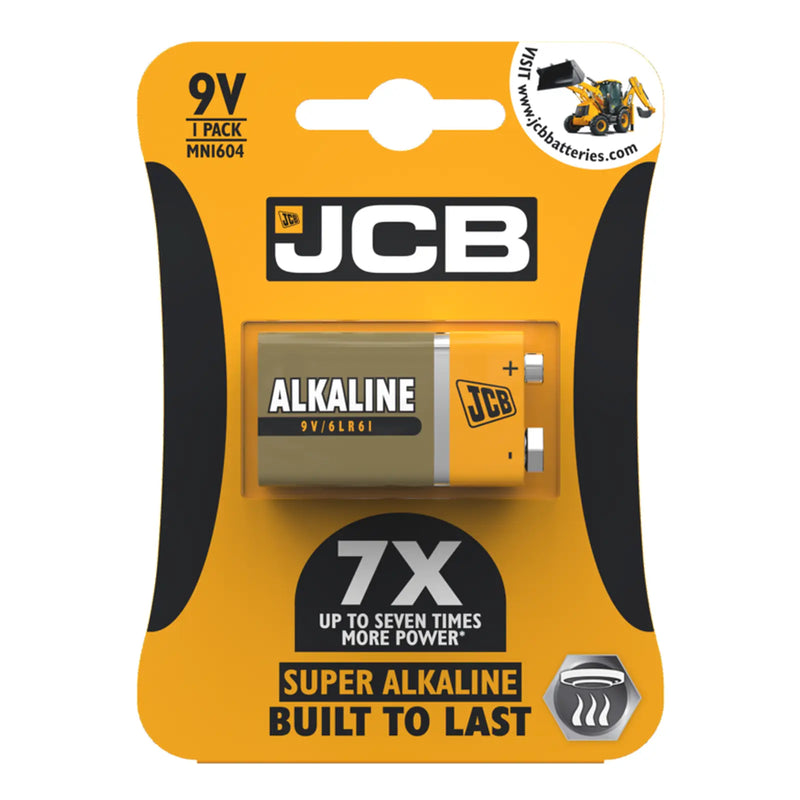 JCB Super Alkaline 9v Cell Batteries LR22